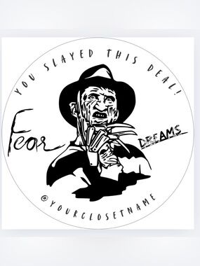 Handmade 50 count Freddy Krueger Stickers